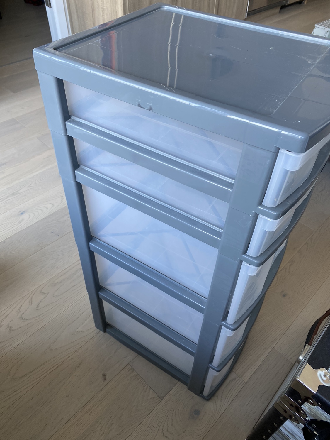Plastic 5 Clear Drawer Home Storage Container Tower - photo 2