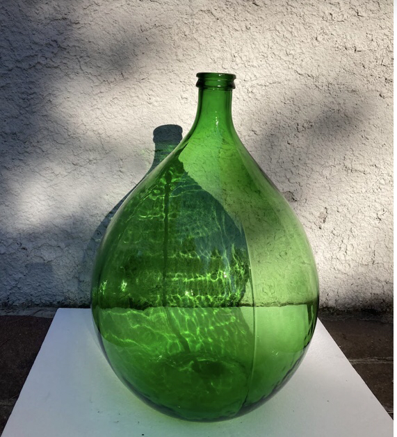 🥕Antique XXL Glass Green Wine Demijohn Wine image indicator(3)