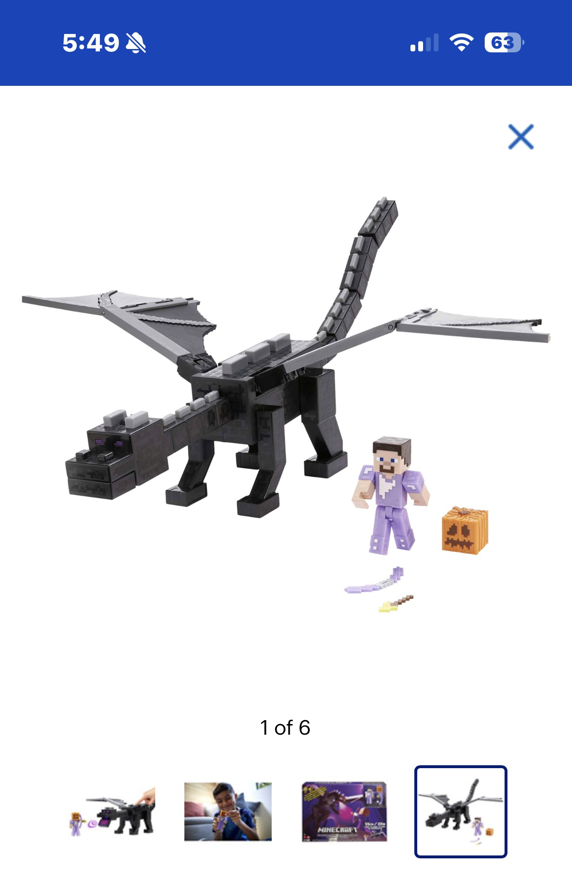 Mattel Minecraft Ultimate Ender Dragon Toy Playset thumbnail