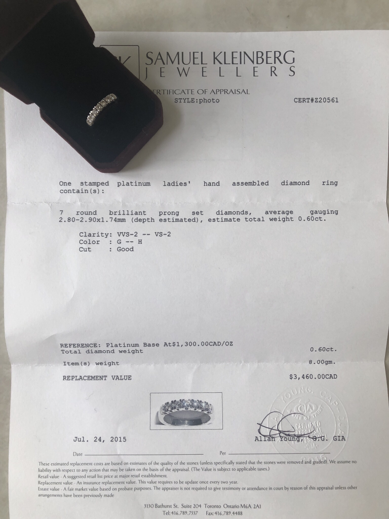 Platinum Diamond Band Ring image indicator(3)