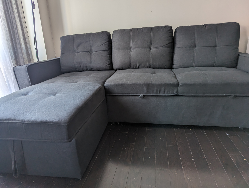 3 seater sleeper sectional couch with storage and chaise - photo 2