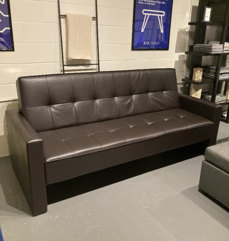 Canadian-Made Sofa Bed in Bonded Leather