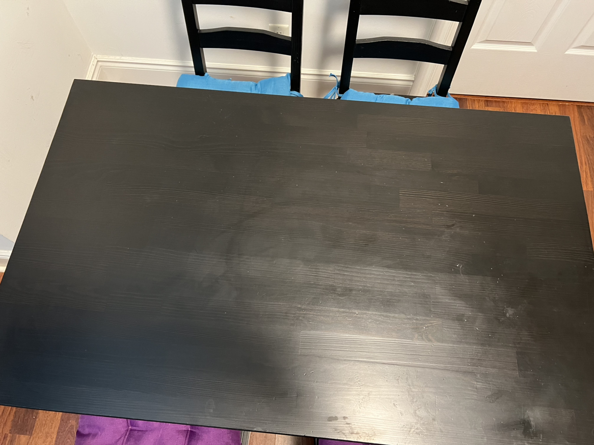 IKEA Black Dining table with 4 chairs