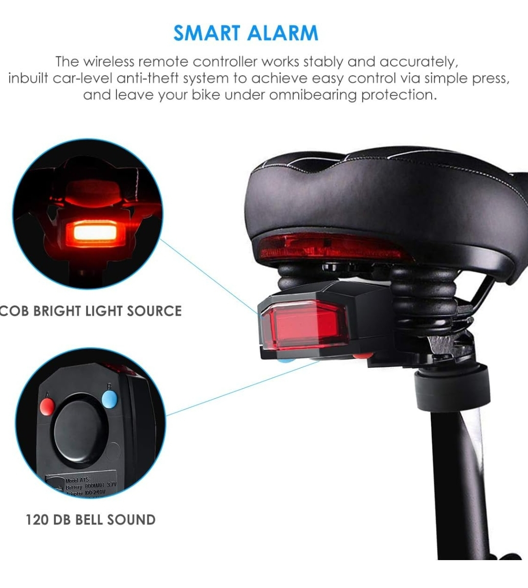 Bike Tail Signal Lights A6 4-in-1 Bicycle Bike Security Lock image indicator(3)