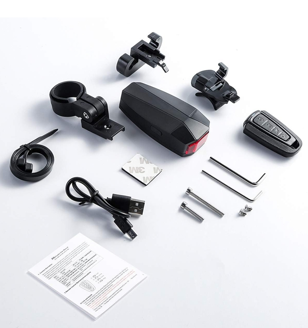 Bike Tail Signal Lights A6 4-in-1 Bicycle Bike Security Lock image indicator(7)