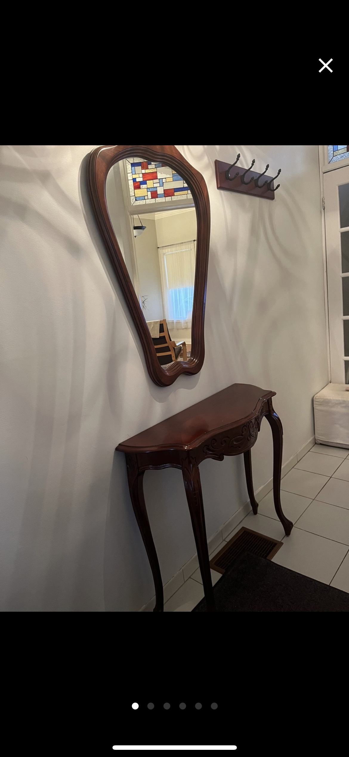 Antique front door console table with mirror - photo 2