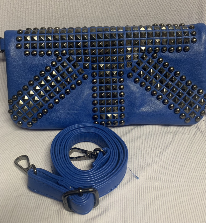 Blue Studded Crossbody Purse - photo 2