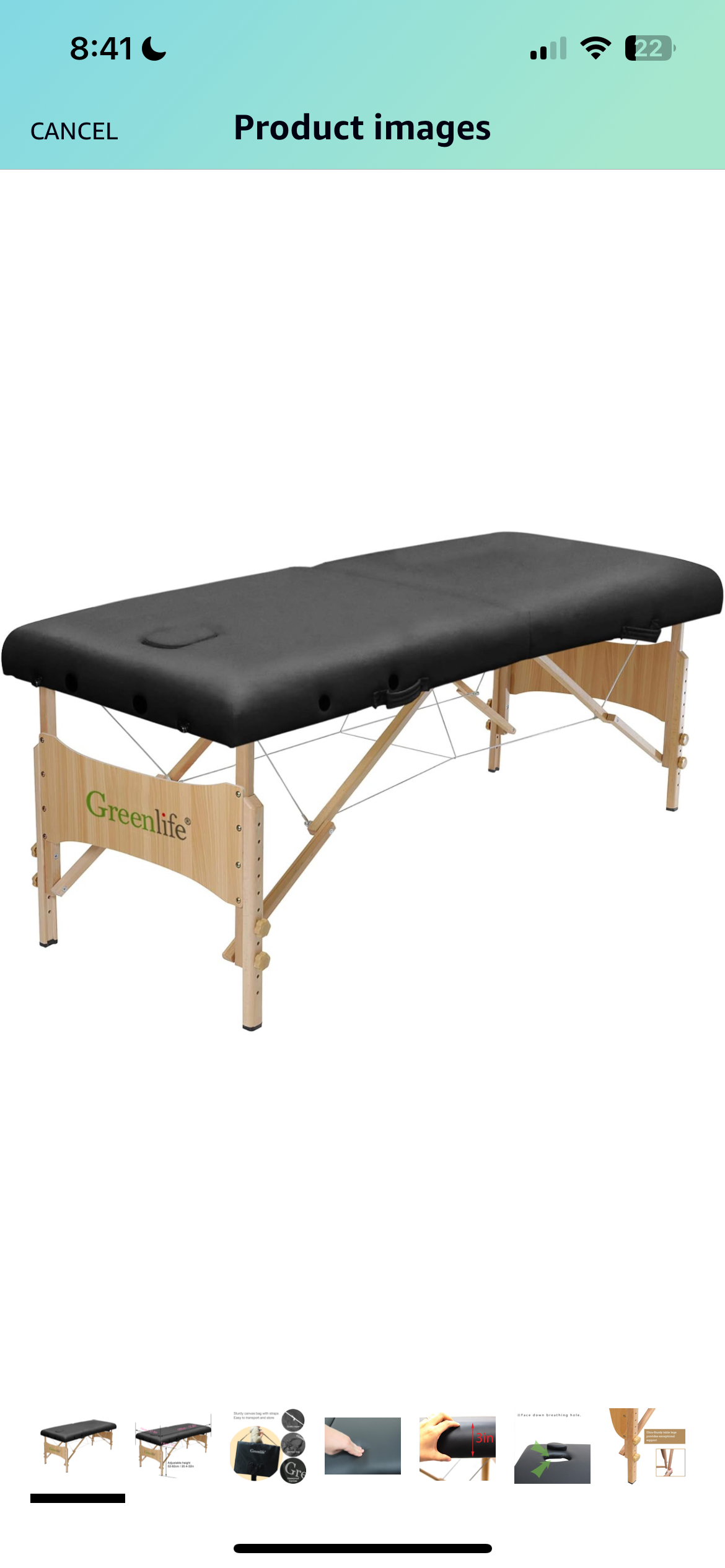 GreenLife facial/lash/massage table