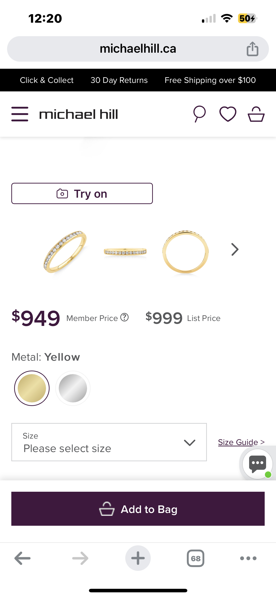 Michael Hill wedding band size 6.5 image indicator(5)