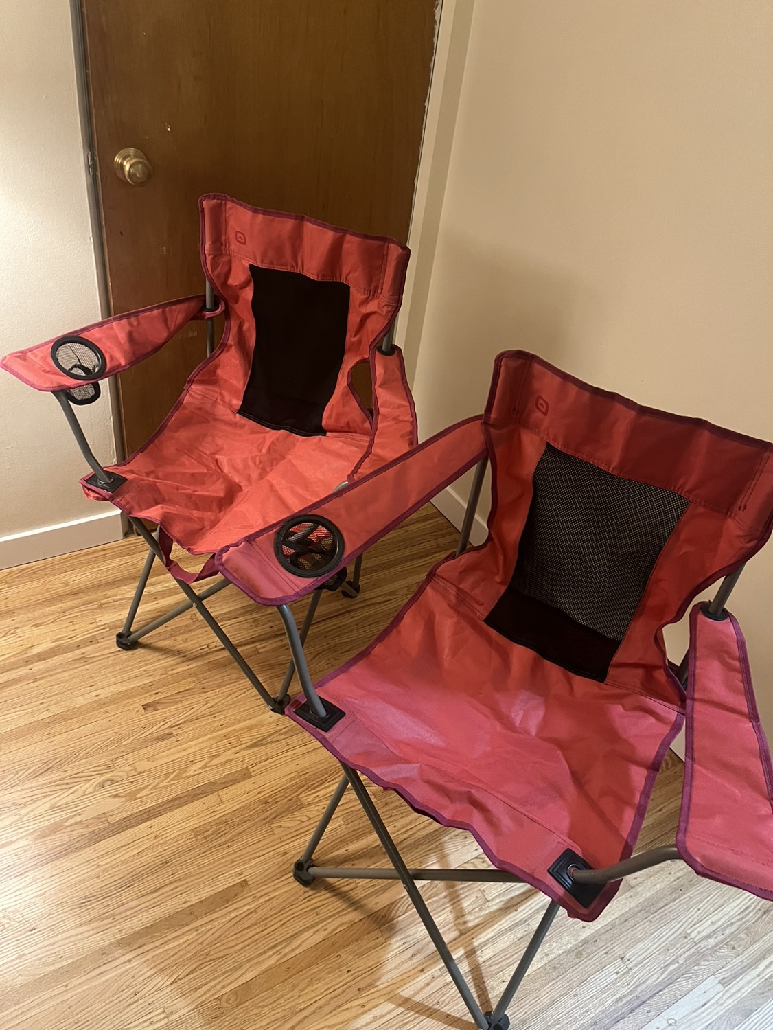Two camping / beach chairs with cup holder thumbnail