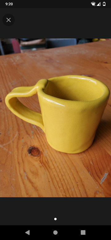 Handmade Yellow clay cup #freecycle thumbnail