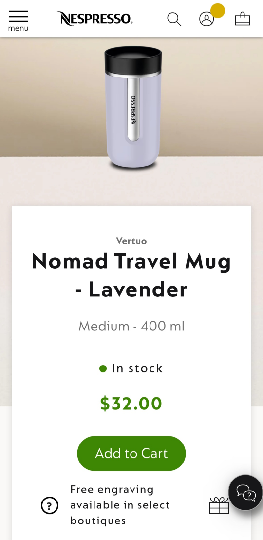 Nespresso Travel Mug - Lavender NEW - photo 2
