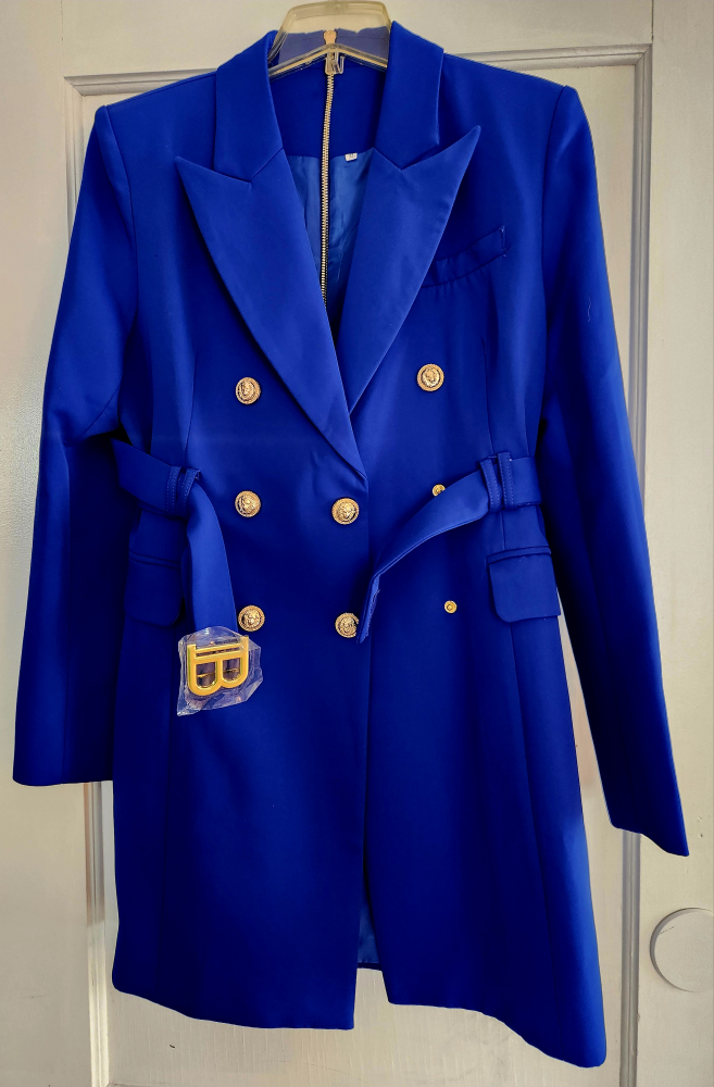 Balmain 2 in 1 Blazer & dress * royal blue * brand new thumbnail