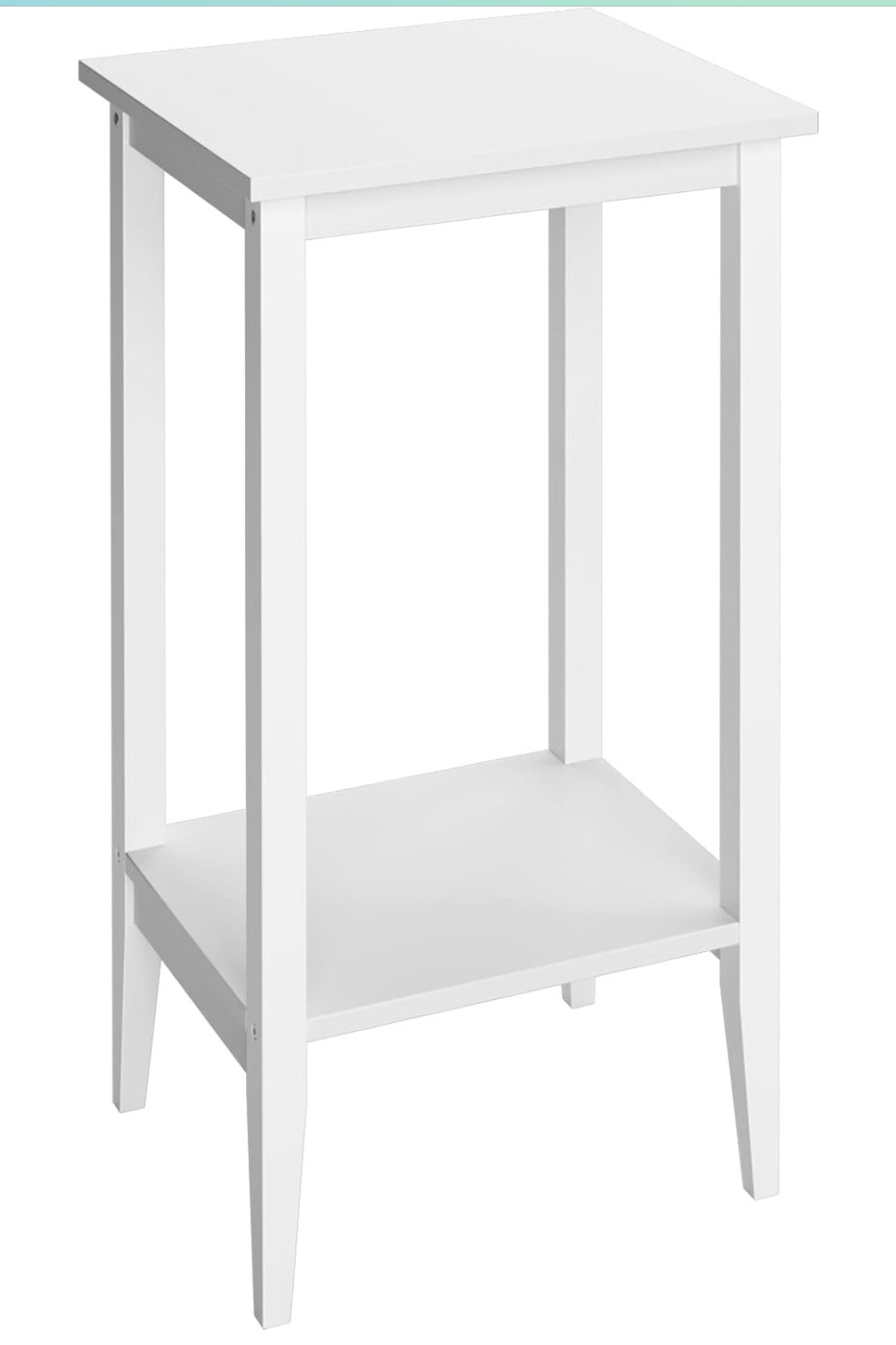 2-Tier End Table, Wooden Tall Nighstands with Storage Shelf image indicator(7)