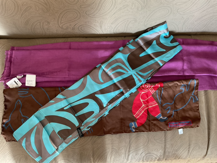 100% silk scarfs