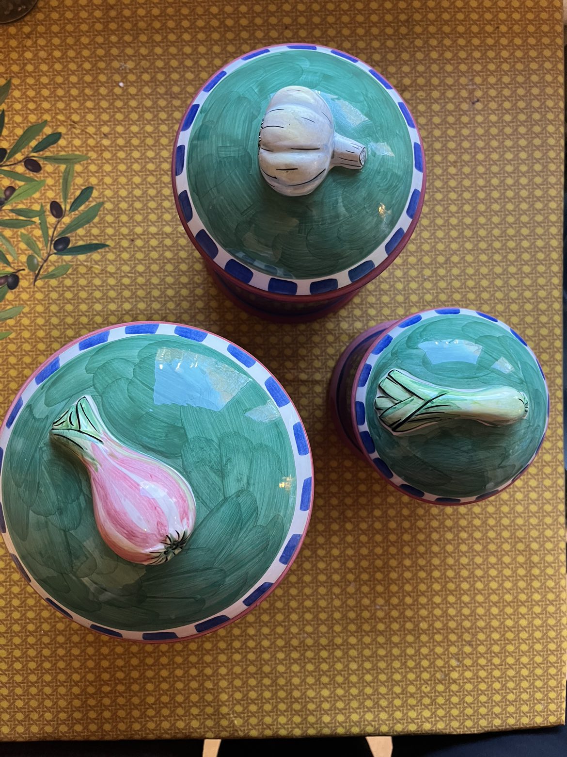 Portuguese Alcoraca ceramic containers