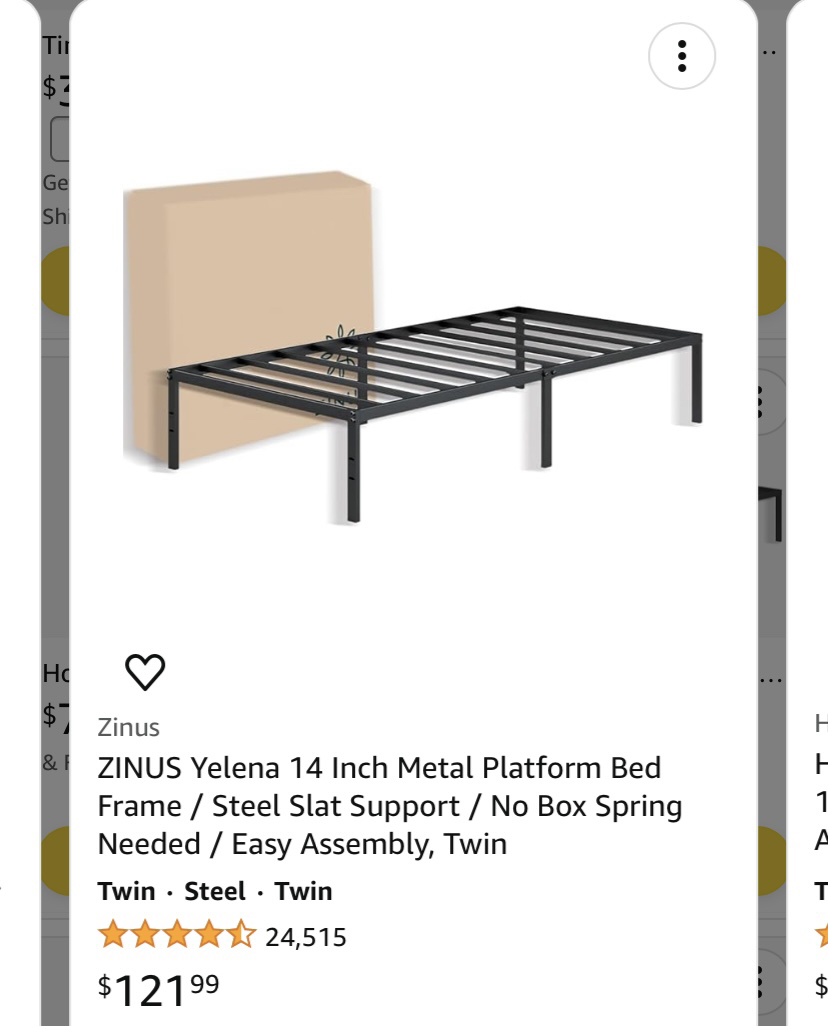 Zinus twin bed metal frame