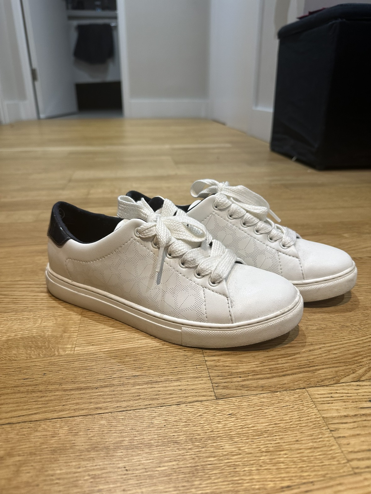 White & Navy Kate Spade Sneakers