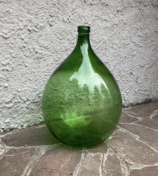 🥕Antique XXL Glass Green Wine Demijohn Wine image indicator(2)