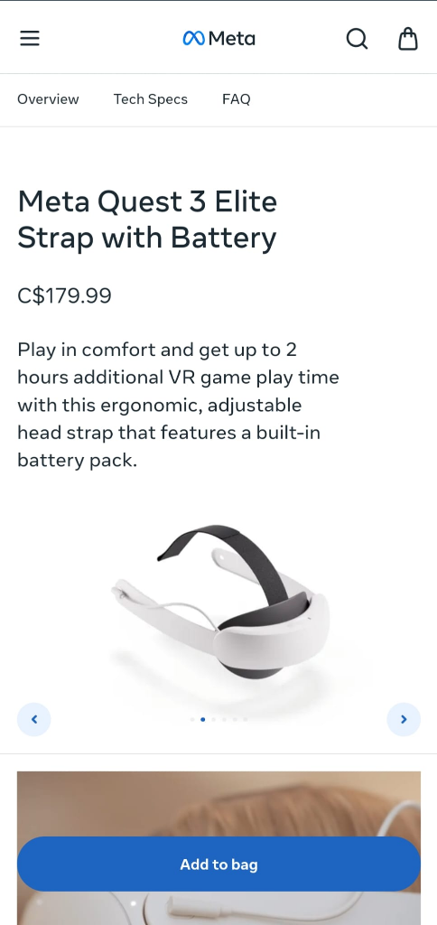 Meta Quest 3 Elite Strap With Battery - photo 2