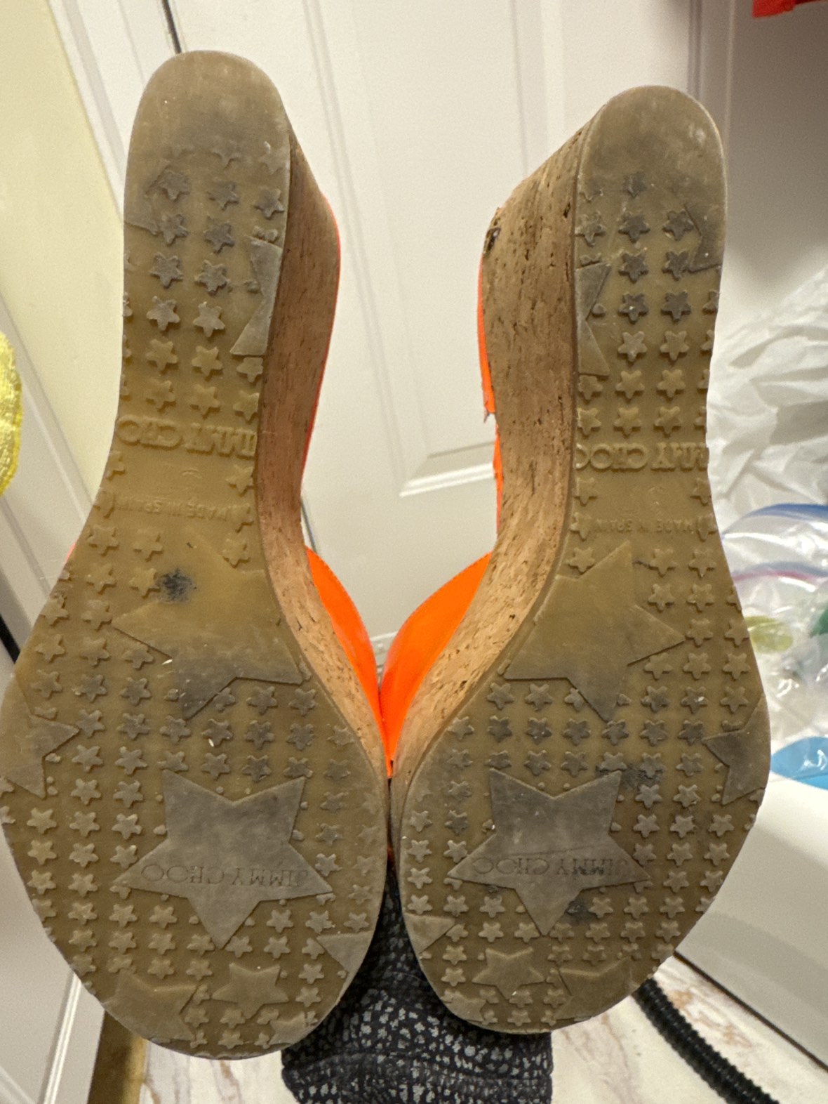 #freecycle authentic bright orange Jimmy Choo wedges image indicator(2)