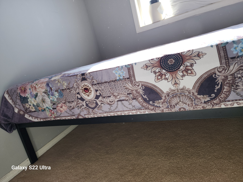 queen metal bed frame with wooden stat - photo 4