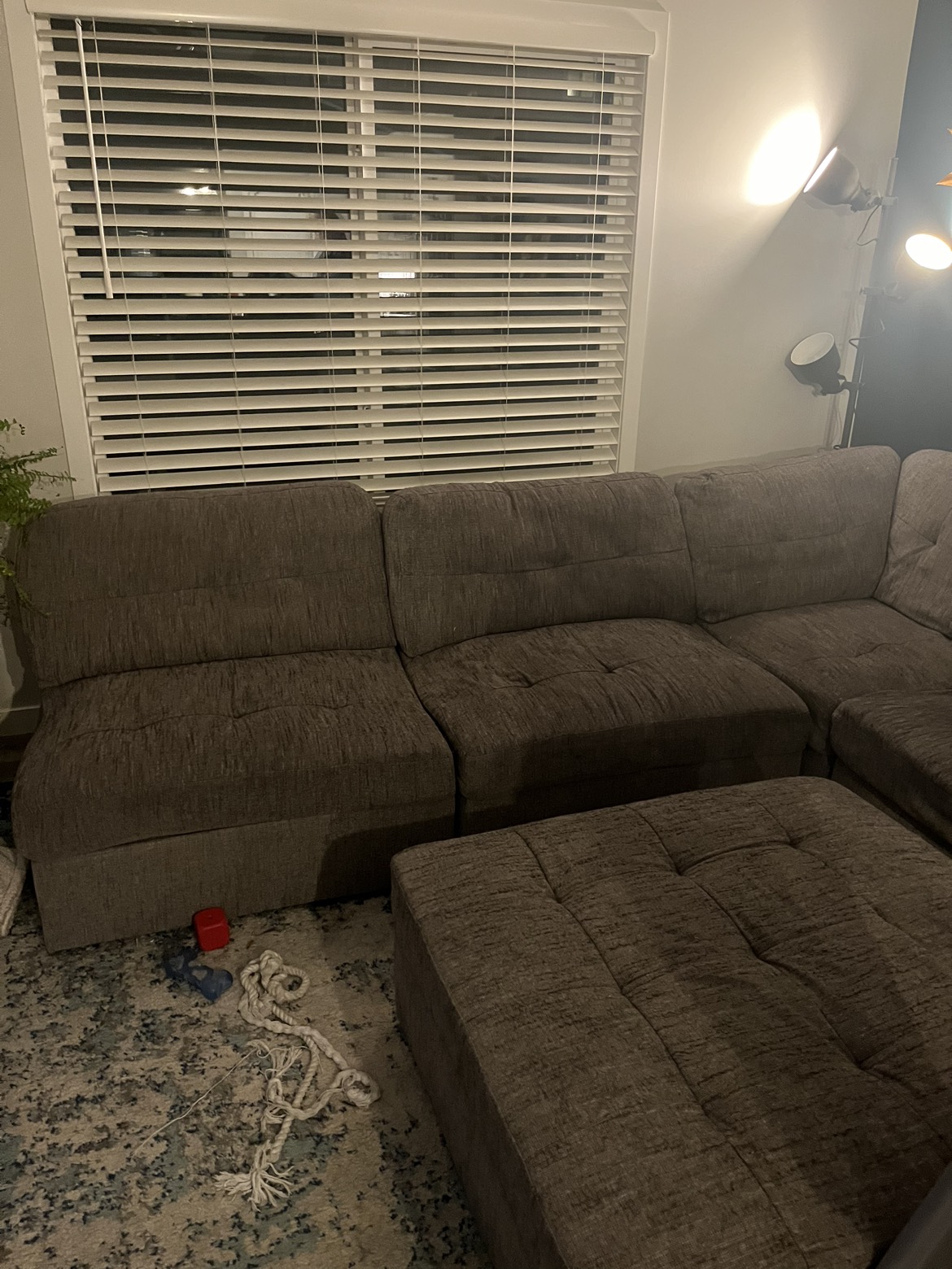 Sectional couch with ottoman