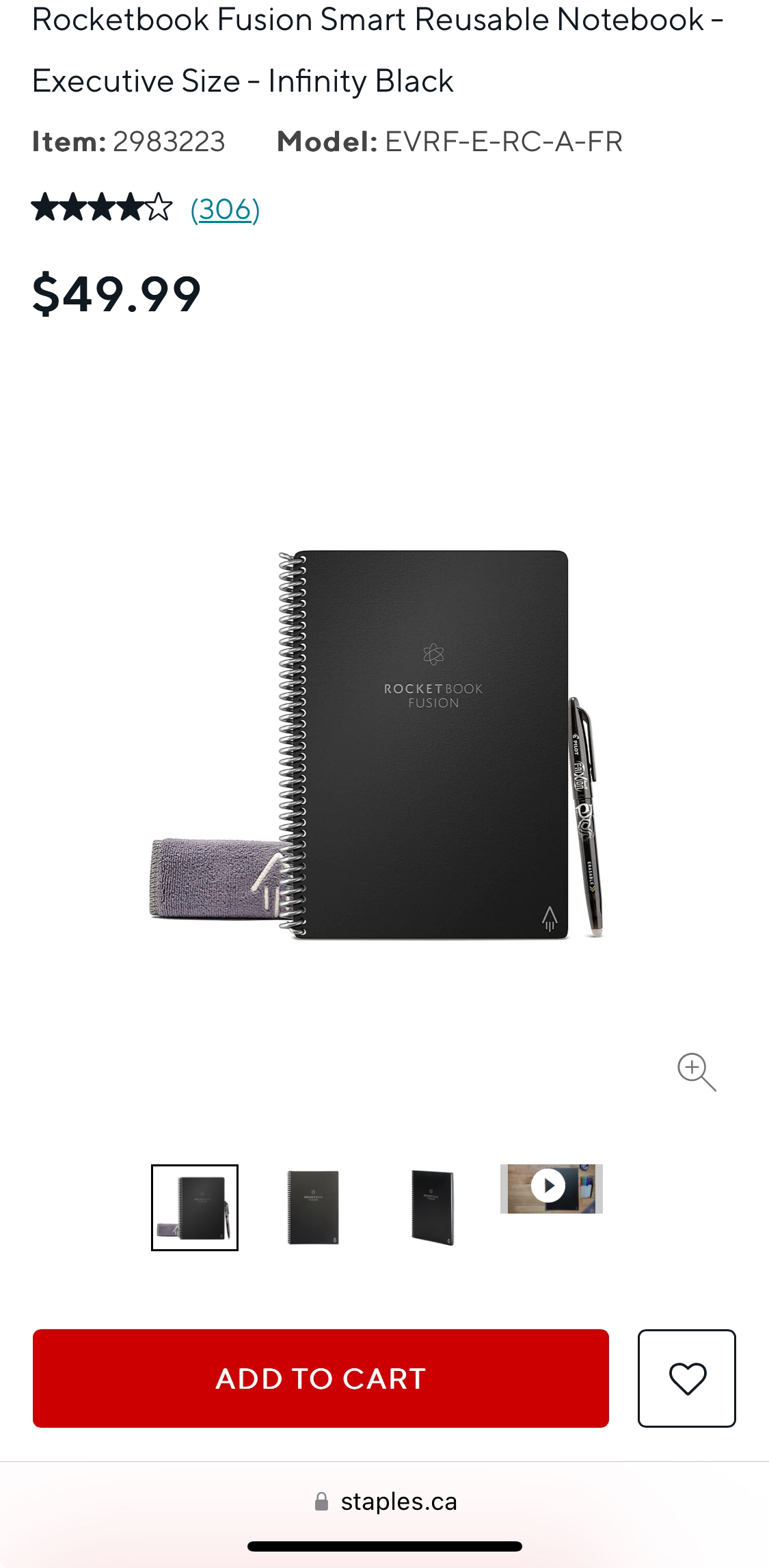Rocketbook Fusion Smart Reusable Notebook - Executive Size thumbnail