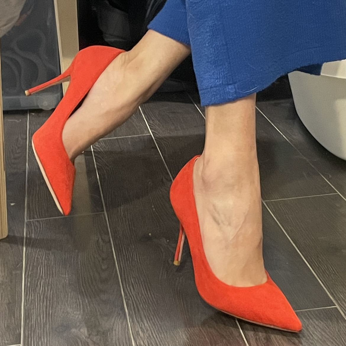Red suede pump 95mm size 38 - photo 5