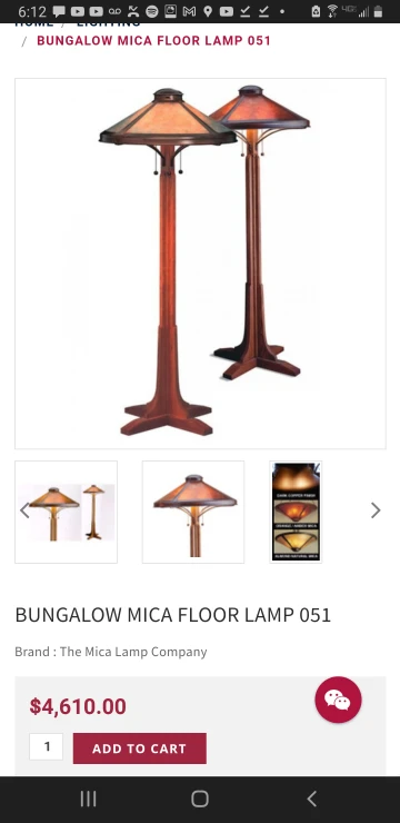 Gorgeous Deep Orange Mica Floor Lamp - photo 4