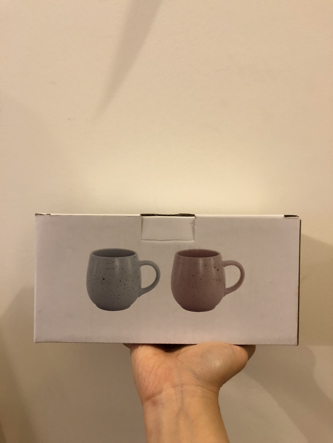 2 stoneware mugs (teal/pink) thumbnail