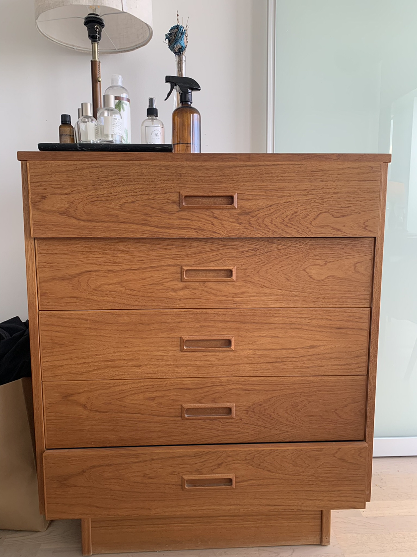 Mid century teal wood drawer thumbnail