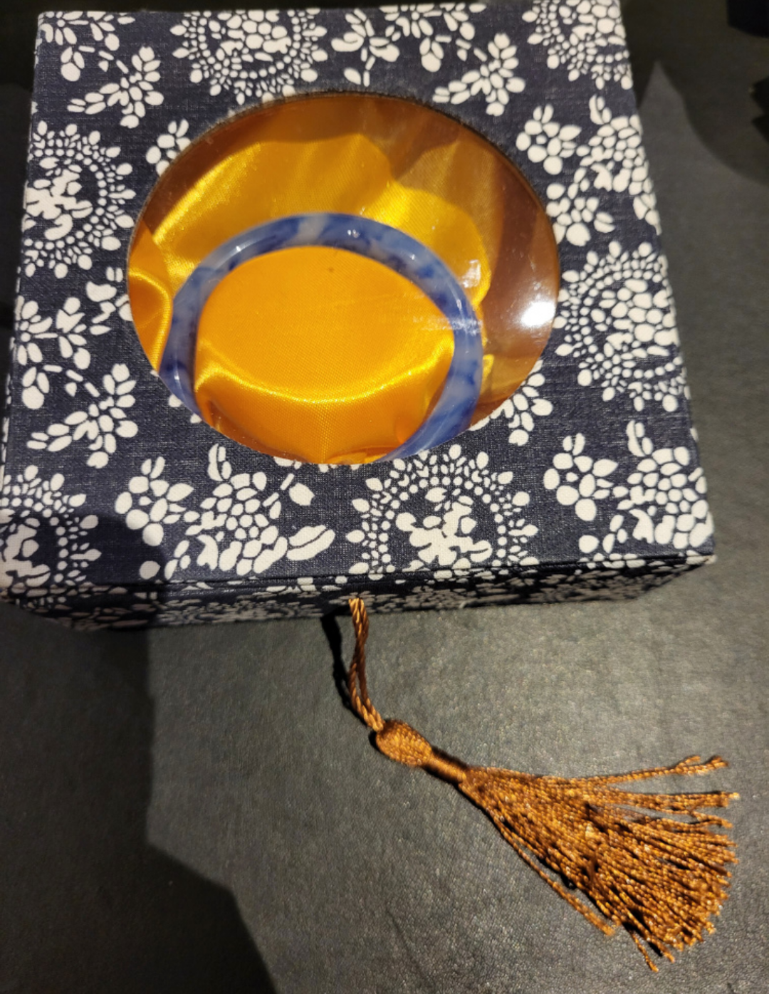 Jade Bangle Bracelet Genuine Natural Hetian Blue and White image indicator(8)