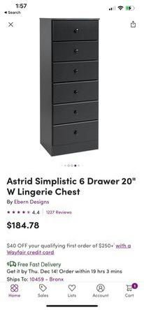 Astrid simplistic 6 drawer 20" Lingerie Chest - photo 3