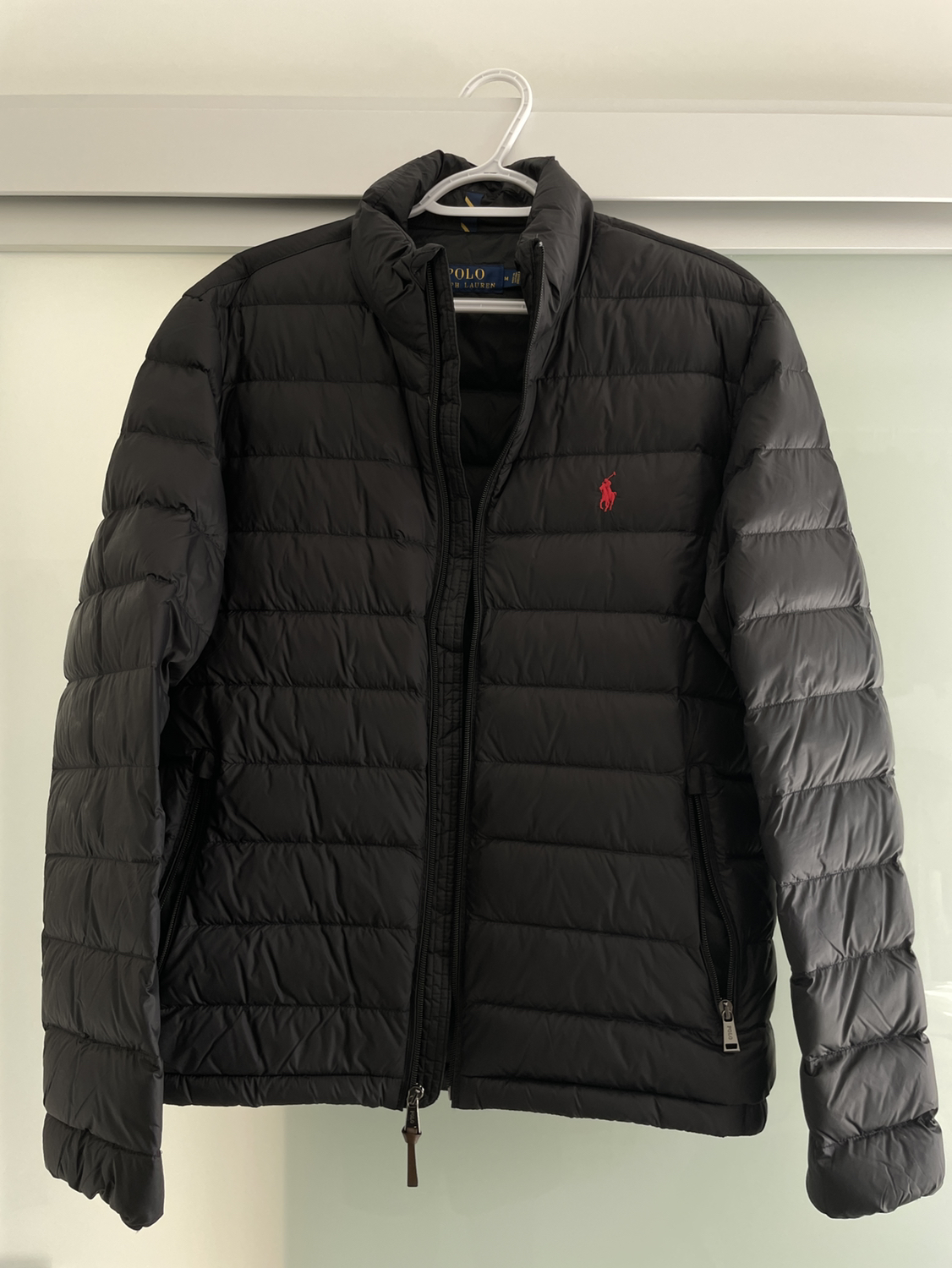 Polo men's Packable white duck down jacket.