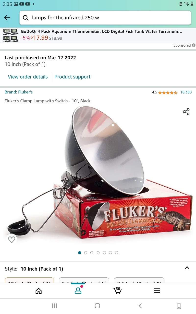 4 Fluker's Clamp Lamp with Switch - 10", Black - photo 2