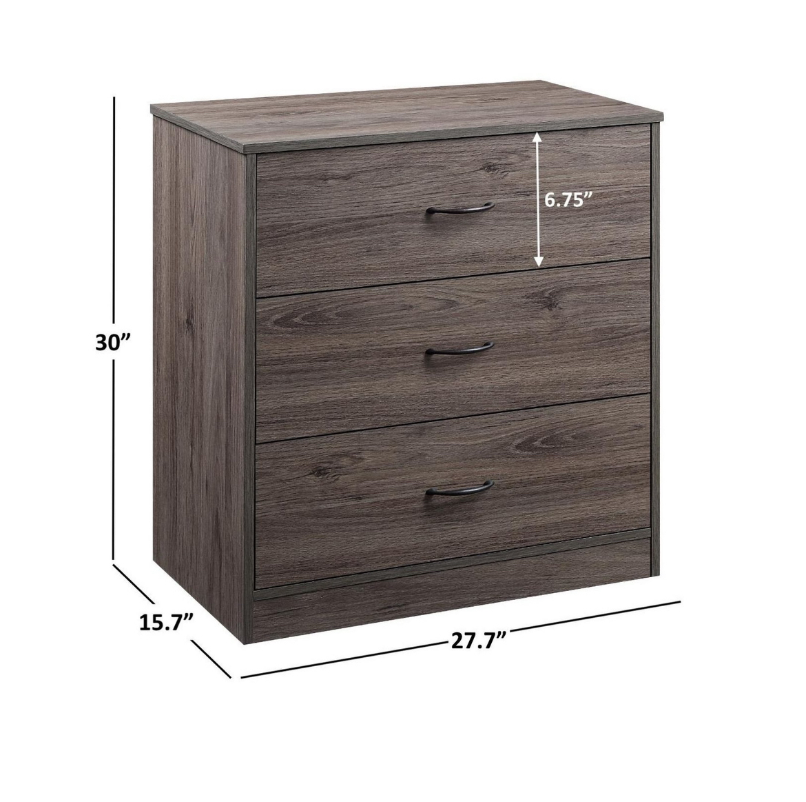 Mainstays 3-Drawer Dresser, 3 drawers, 30" tall