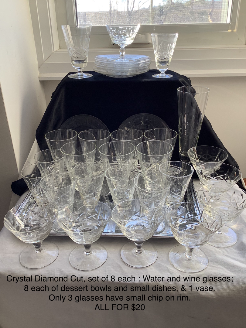 🏈Crystal glasses & dessert set 37 pieces, 8 of each thumbnail