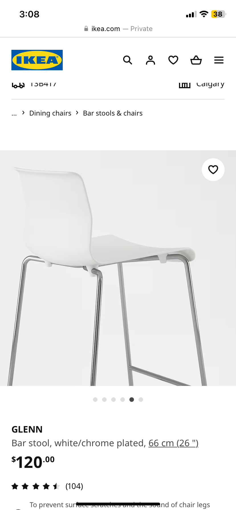 Glenn Bar Stools (Black) x 2 in Black ($150 for 2) - photo 5