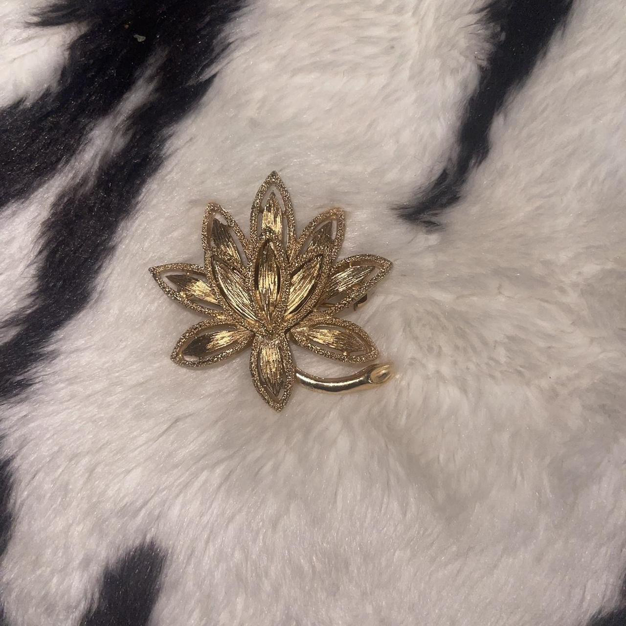 Gold Lotus Brooch