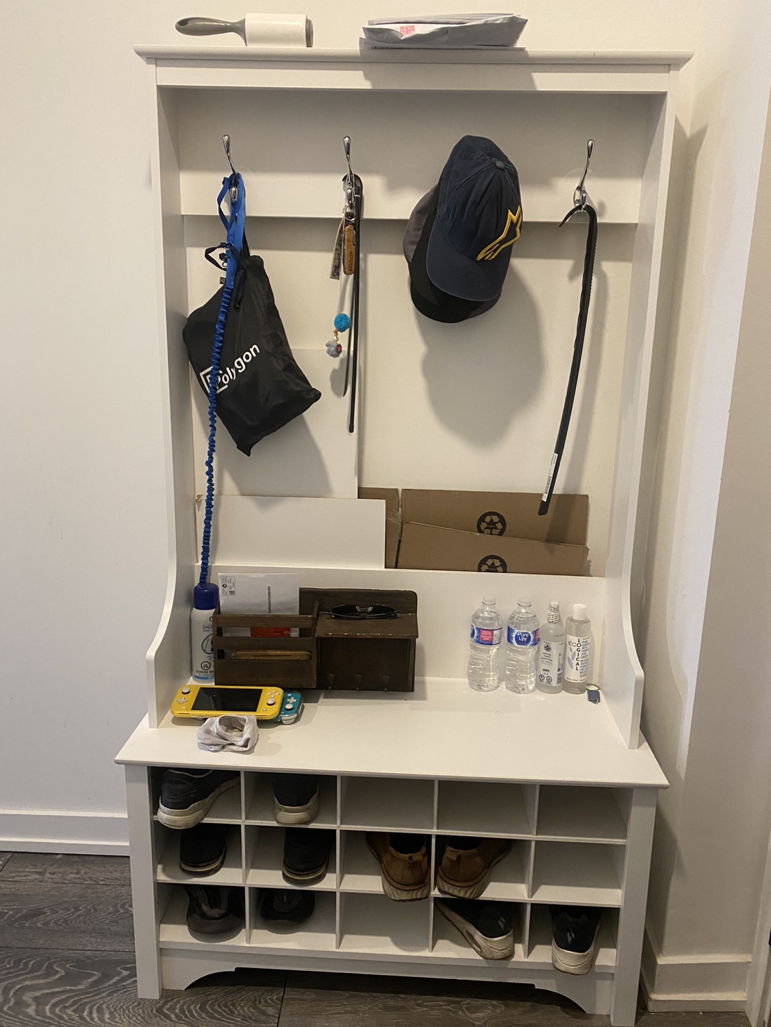 Coat rack and shoe bench