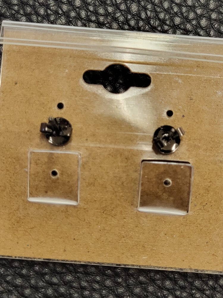 White Opal Crown Stud Earrings Brass with gun-black plated image indicator(6)