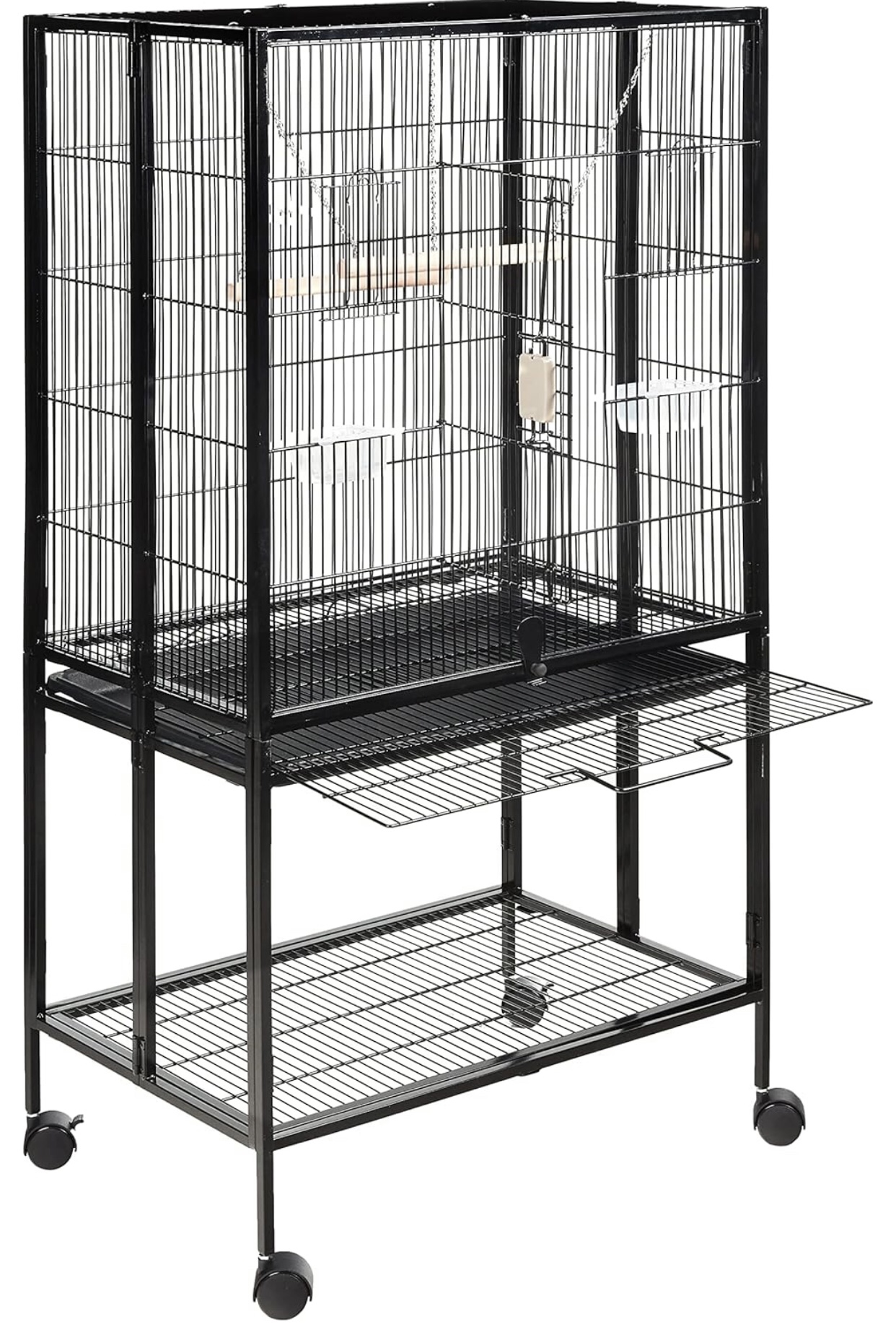 Amazon Basics Bird Cage with Rolling Stand and Storage Shelf image indicator(6)