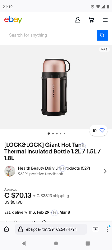 Lock & Lock Giant Hot Flask 1.2 L - photo 3