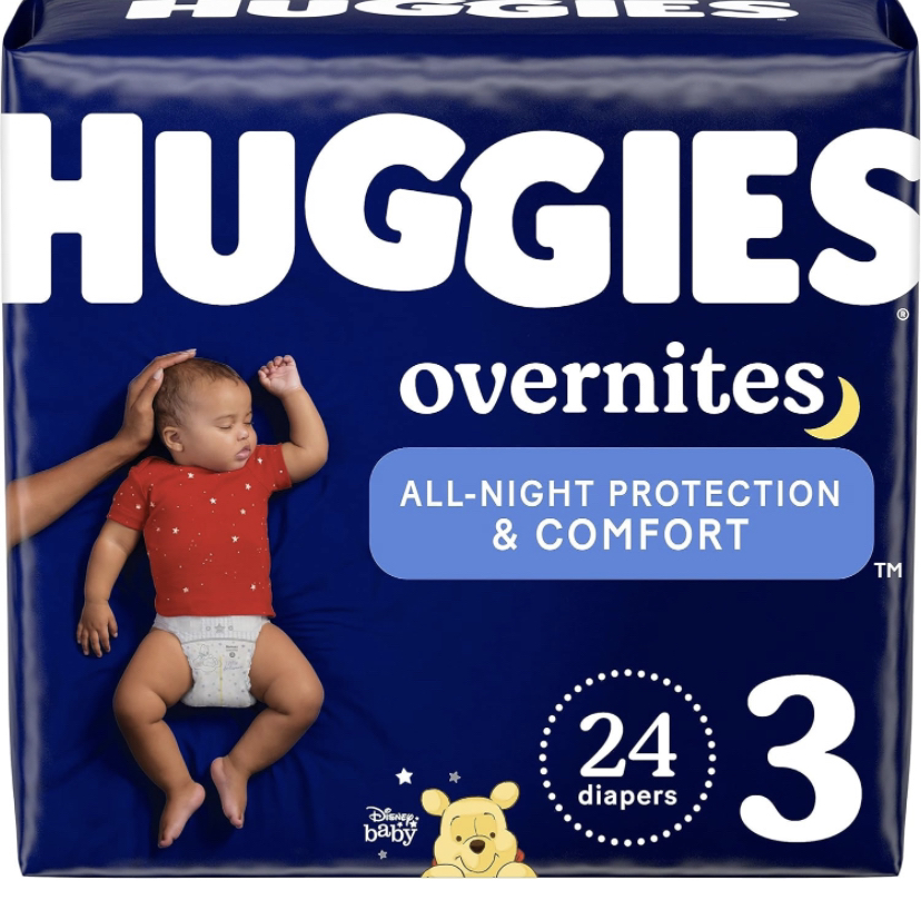 HUGGIES overnight size 3 baby diapers 24 pack thumbnail