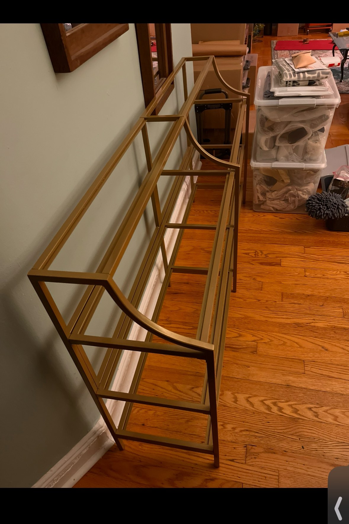 Gold brass shelf