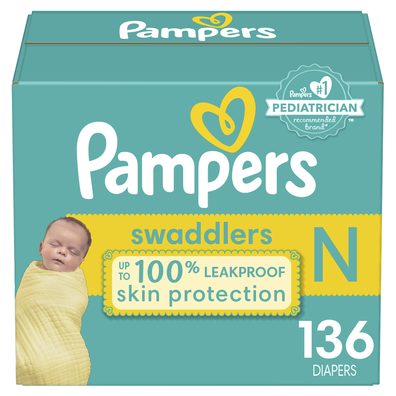 Pampers Newborn Swaddlers 136ct