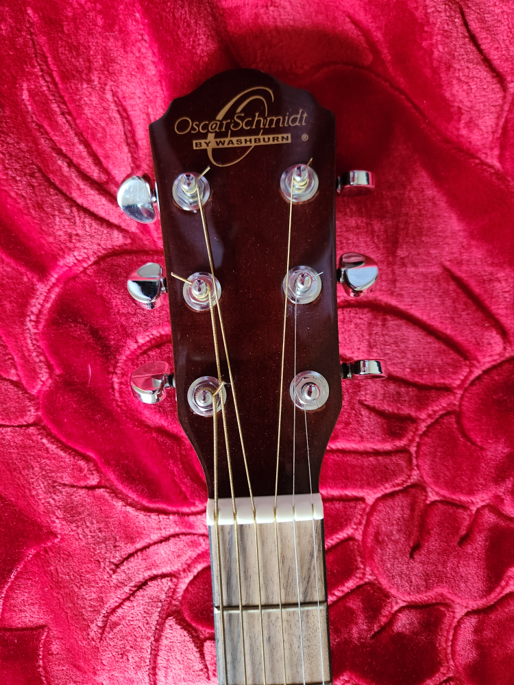 Oscar Schmidt acoustic guitar with soft case image indicator(4)