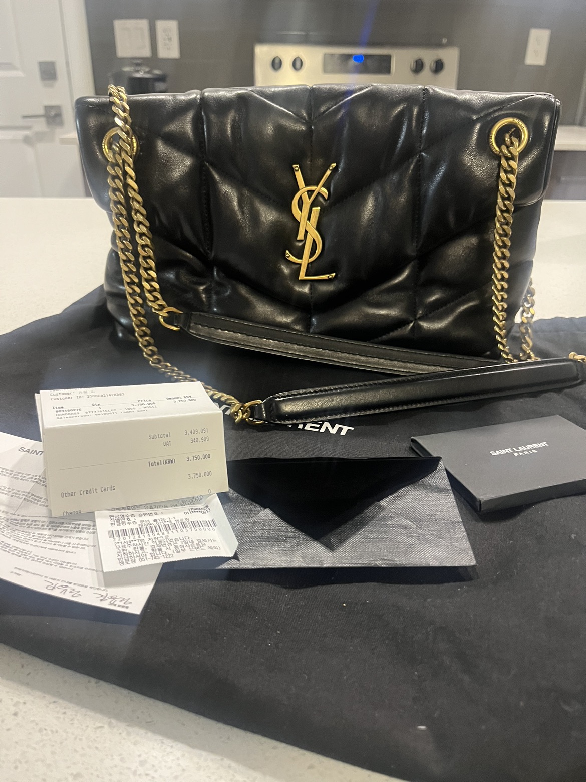 Saint laurent puffer small leather bag