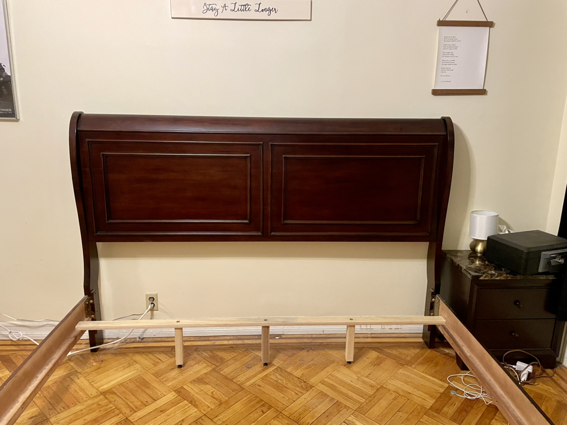 Solid Cherry Wood King Size Sleigh Bed Frame - photo 3